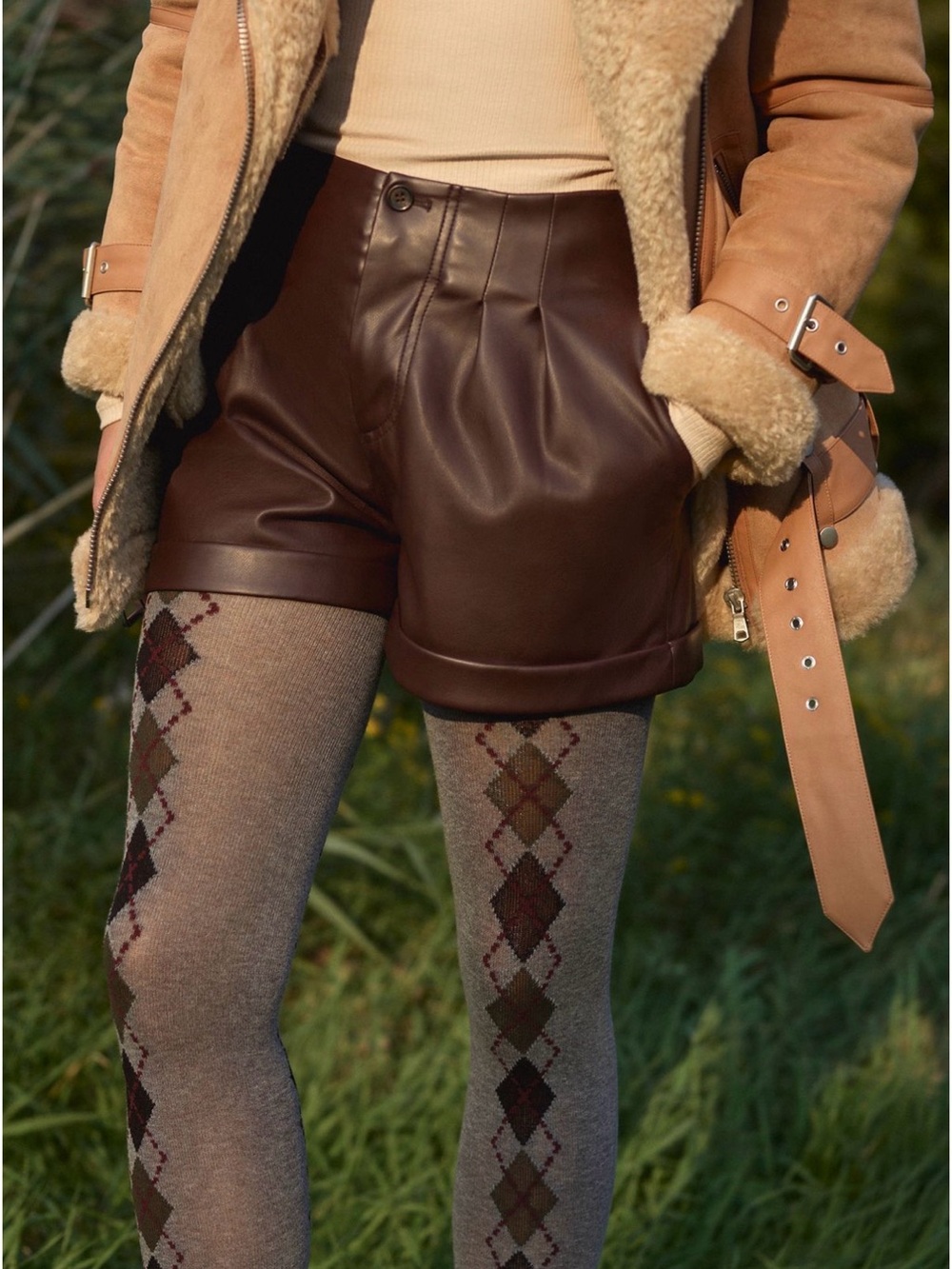 Faux Leather High-Waist Shorts